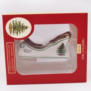 Spode Christmas Tree Sleigh Ornament New in Box Holiday Ceramic Xmas Classic
